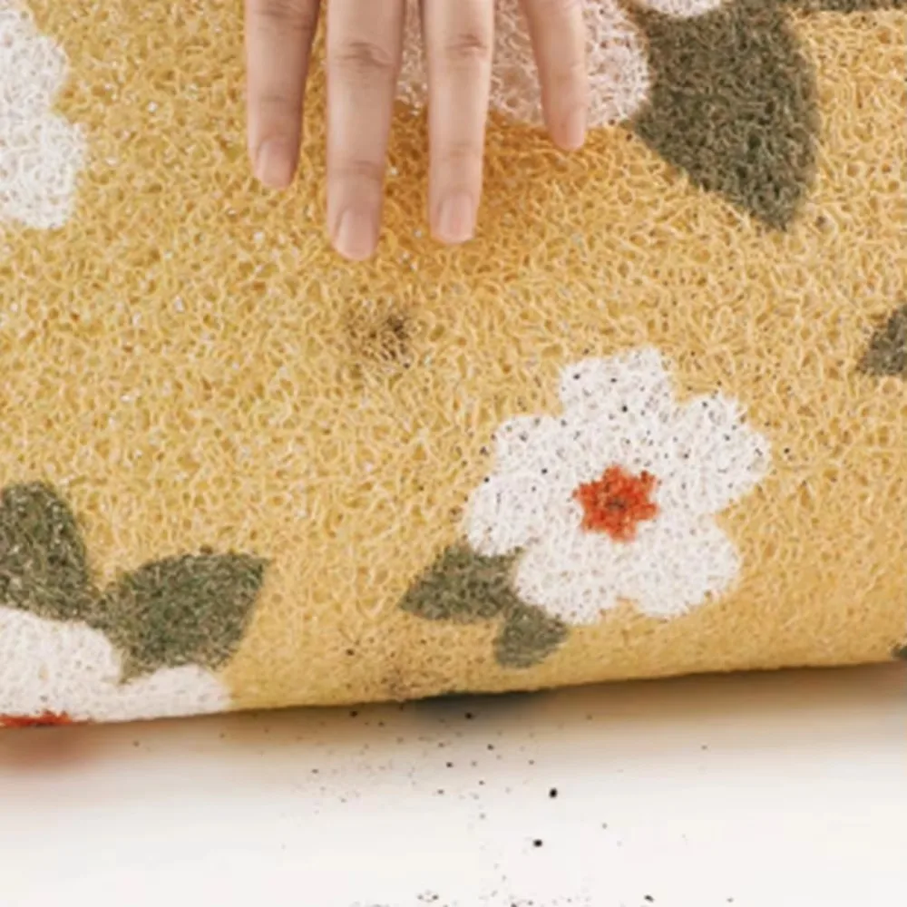 

Бытовой коврик для ванной из ПВХ в форме цветка, нескользящий водопоглощающий коврик для ванной комнаты, полый быстросохнущий напольный коврик для гостиной