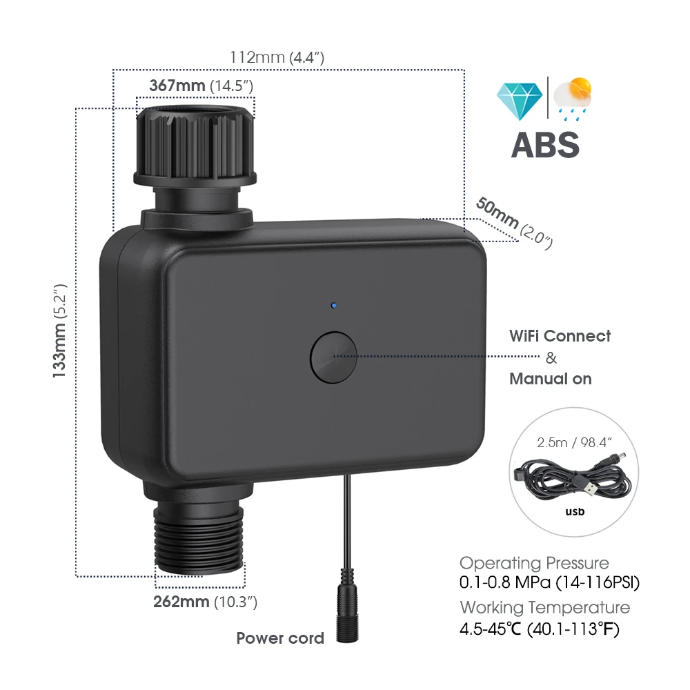 Garden 5GHz Dual-frequency WiFi Smart Timer 360° Flexible Adjustable Rotary Spray Irrigation Set Remote APP Control Watering