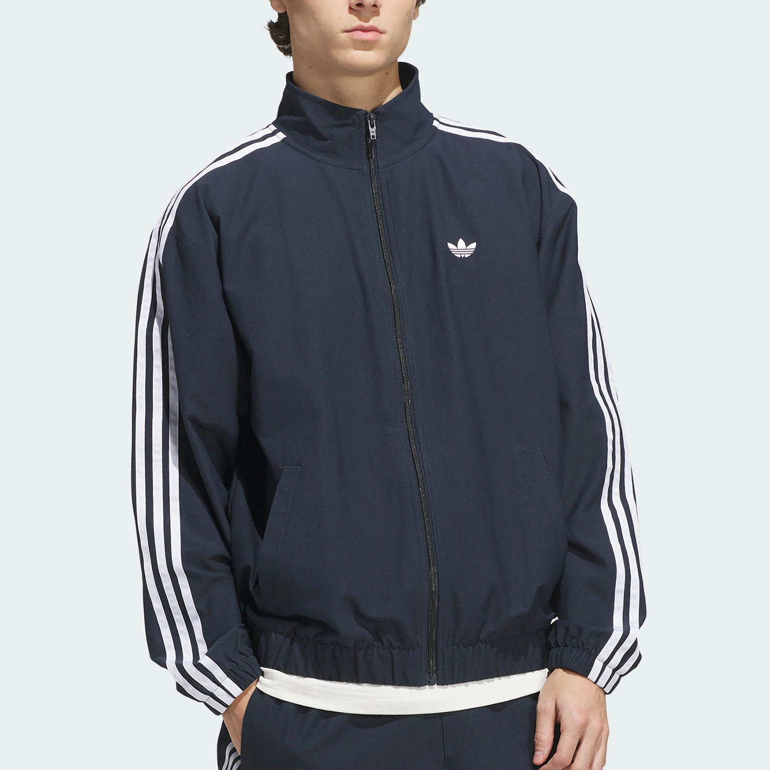 Adidas genuine clover men's loose and comfortable long sleeved zipper jacket KS4243