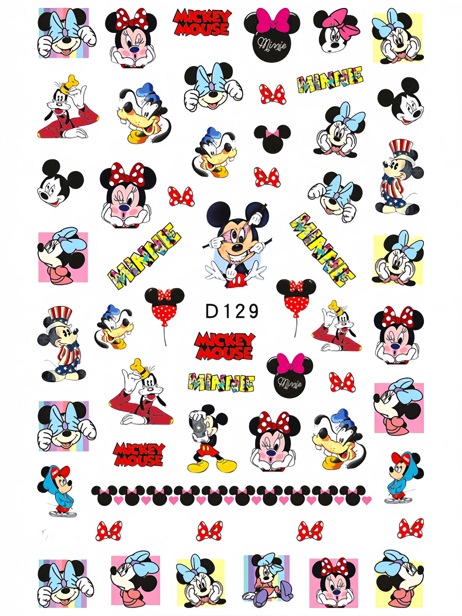 Autocollants Mickey Minnie mignons, 1 pièce, paquet d'autocollants de personnages d'animation Disney, décoration d'animation, jouets de dessin animé pour enfants