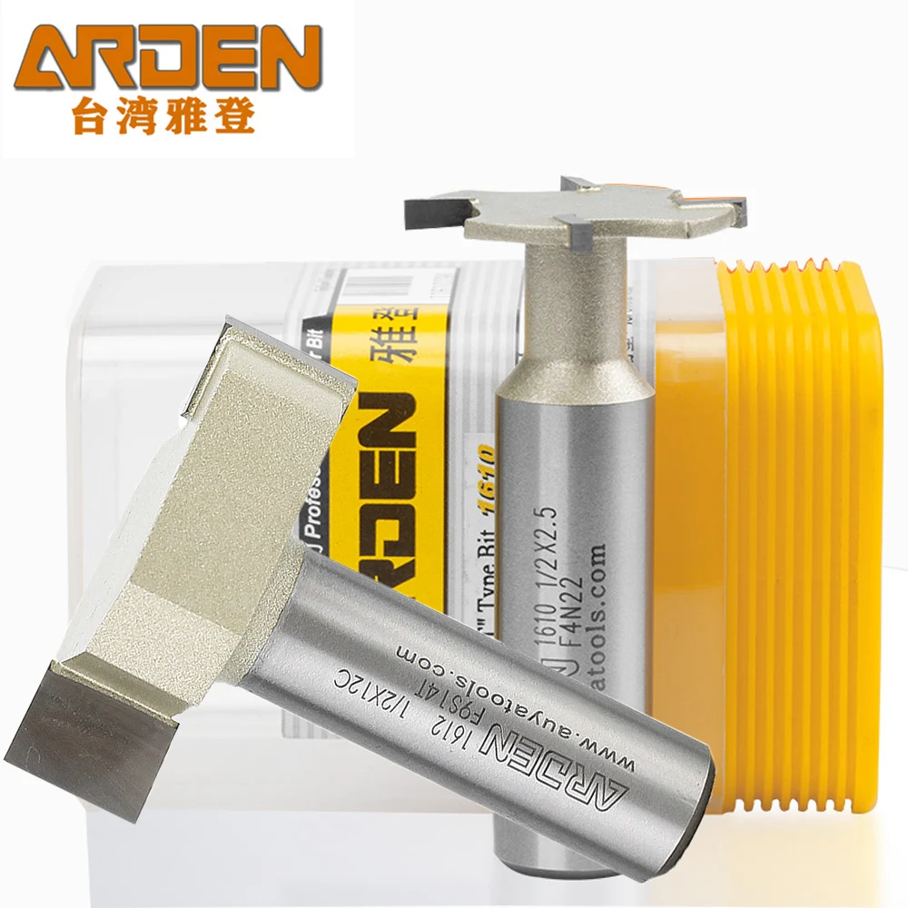 ARDEN T Type Slotting Cutter  4 Teeth 2 Teeth Woodworking Milling Cutter Carbide 2-12mm Side Slot Router Bit  for Hardwood MDF