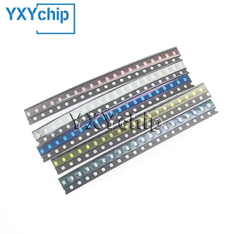 100PCS 0805 SMD LED Red, Green, Blue, Yellow, White Light Emitting Diode Kit