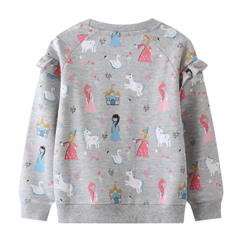 Jumping Meters New Arrival Cartoon Baby Clothes Hot Selling Girls Sweatshirts Cute Fashion Toddler Costume Hooded Shirts