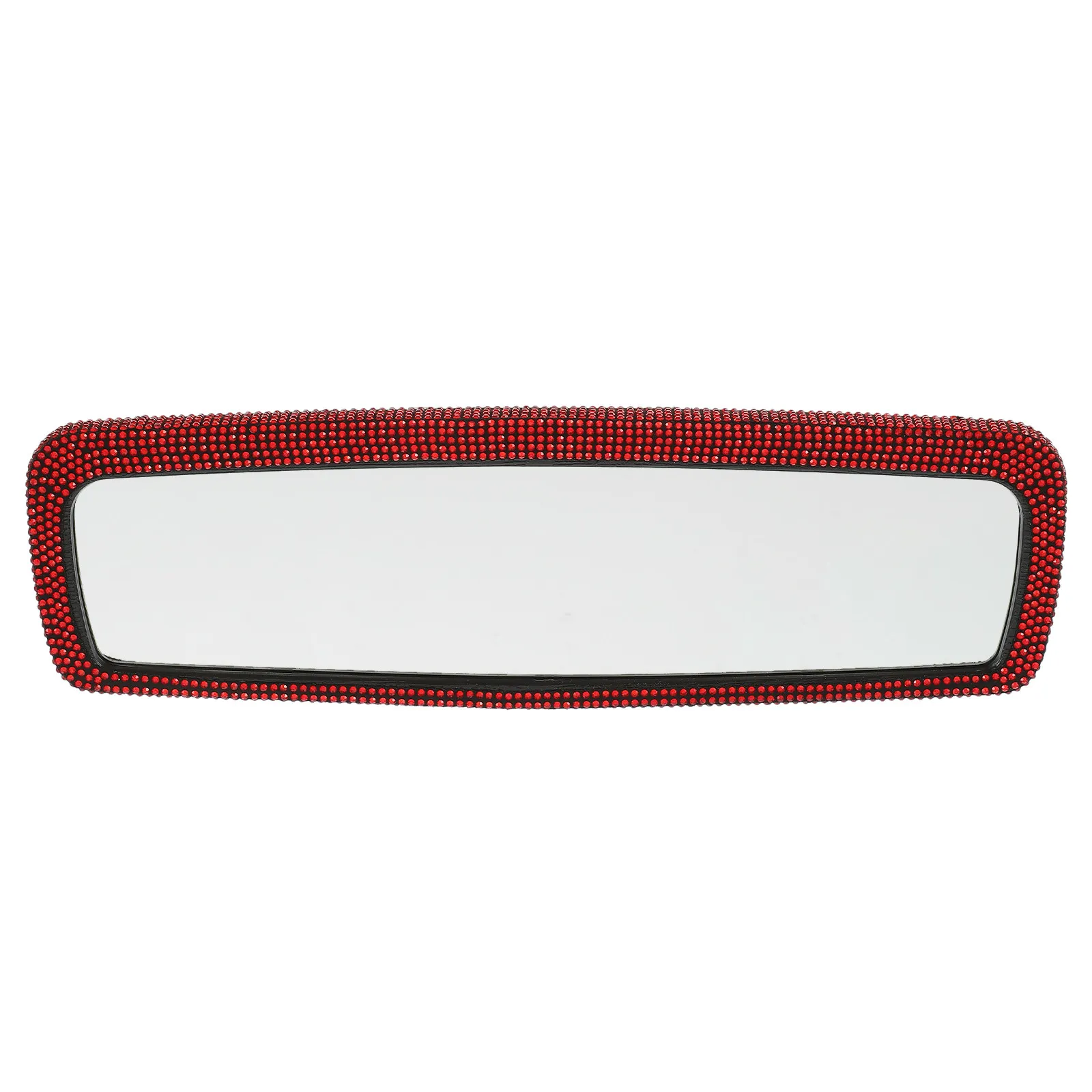

Auto Rearview Mirror Rhinestone Decorated Car Inner Rearview Mirror Wide Field of View Anti Distortion Glare Free Safe Driving
