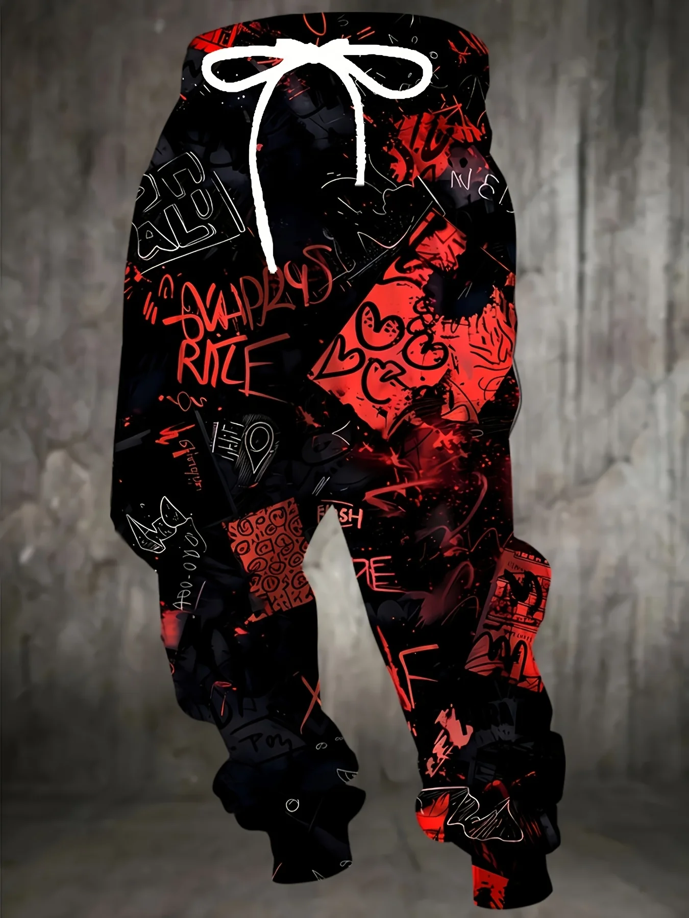 بنطال رياضي كازال 2025 للرجال مطبوع عليه جرافيتي سروال ركض بقصة ضيقة سروال صالة غير رسمي مع جيوب ملابس خروج للخريف والشتاء #6