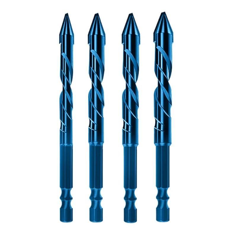 

4PC High Hardness Eccentric Drill Precision Drilling Set 6-12Mm Glass Tile Ceramic Punching Rock Slab Triangle Drill Bit