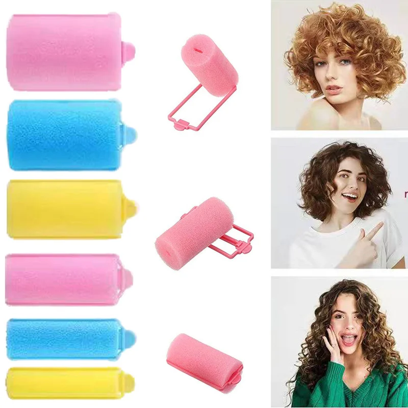 6-14pcs Soft Sponge Foam Cushion Hair Rollers Curlers Hair Bangs Salon Barber DIY Curls Hairdressing Kit DIY Hair Styling Tools