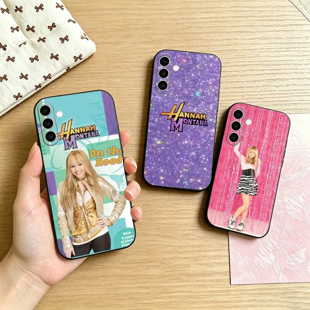H-Hannah Montana Phone Case For Samsung Galaxy A73,A72,A71,A70,A53,A52,A51,Others Soft Black Cover