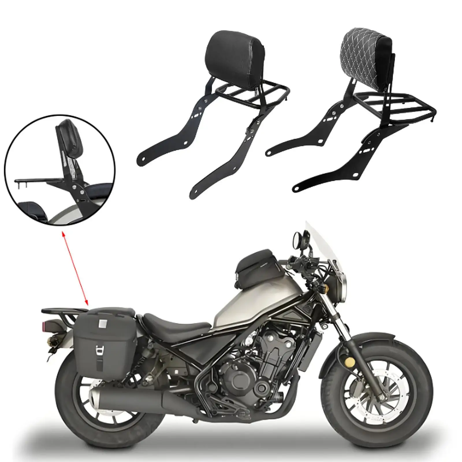 

Мотоциклетная съемная спинка-багажник (сисси-бар) с креплением для багажа, прямая замена, аксессуары, запчасти для ремонта, замена заднего пассажирского сиденья