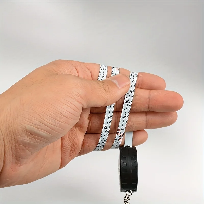 1pc 1M Mini Tire Shape Keychain Measuring Tape Heat Transfer DIY Sublimation Key Holder for Home Travel Fashionable Durable Acce