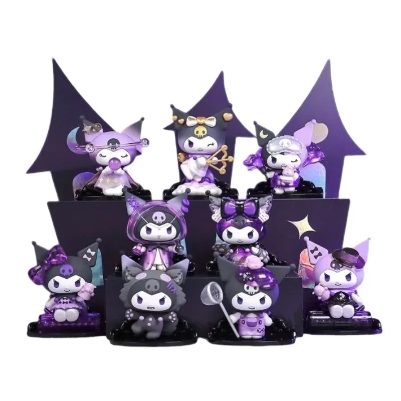 Cool Sanrio Kuromi Anime Figure The Werewolf Kills Kouromi Series Table Top Car Cake Decoration Blind Box Kids Gifts Collection