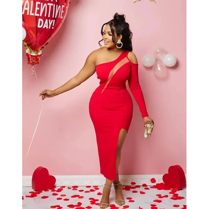 女性用長袖タイトニットドレス,イブニングウェア,イブニングウェア,セクシー