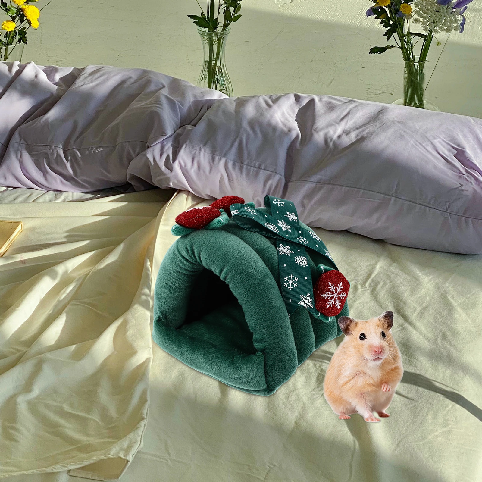 

1pc Warm Cotton Nest For Small Pets, Cozy Winter Pet Bed House, Hamster Cave Hideout, Soft Sleeping Nest, Pet Warm House,