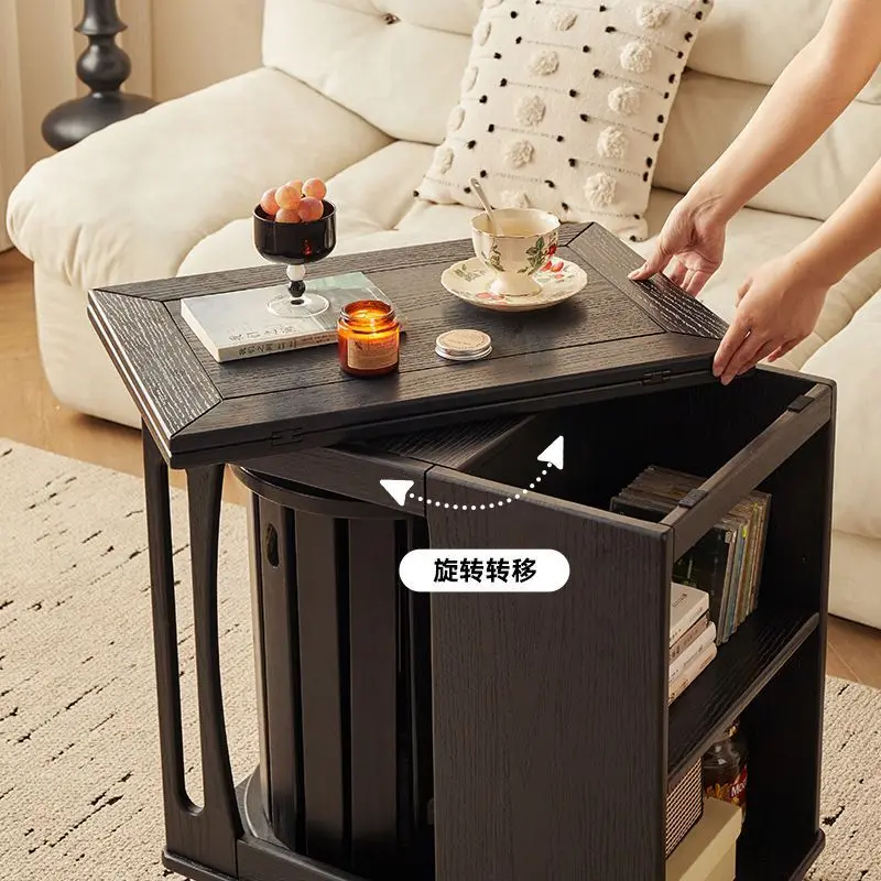 Multifunctional side table, solid wood movable and deformed integrated coffee table combination