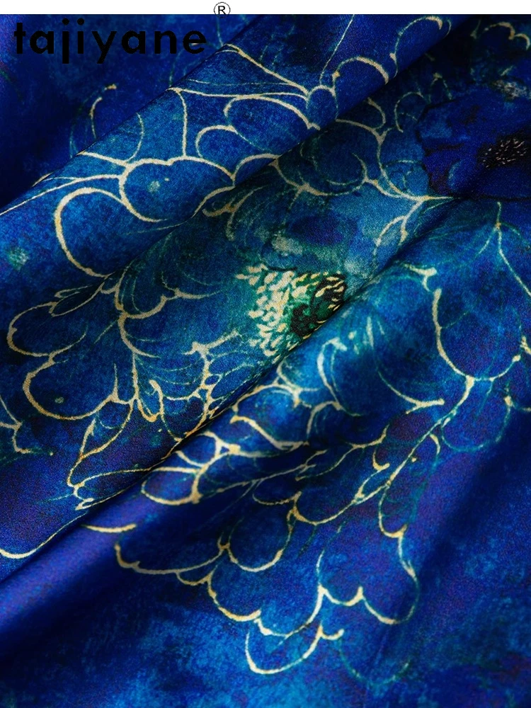 Tajiyyane 93% vestidos longos de seda amoreira para mulher verão estiramento cetim tanque vestido azul escuro roupas femininas 2025 пла considerado