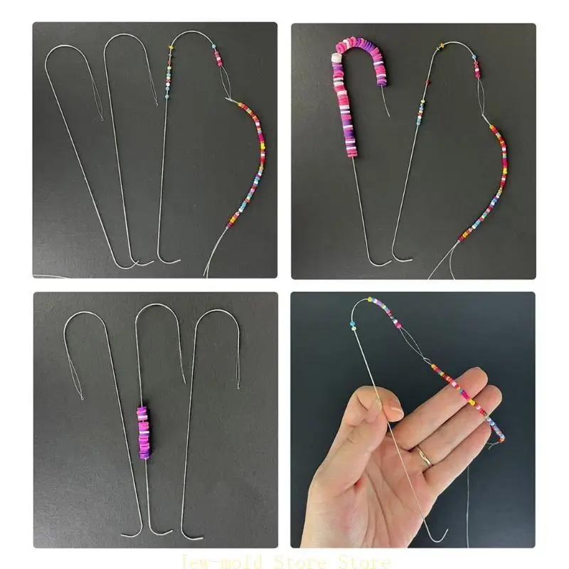 

C71B Pack of 5 Big Eye Beading Needle for Threading Professional Beading Tool for Necklaces and Bracelets Jewelry Supplies
