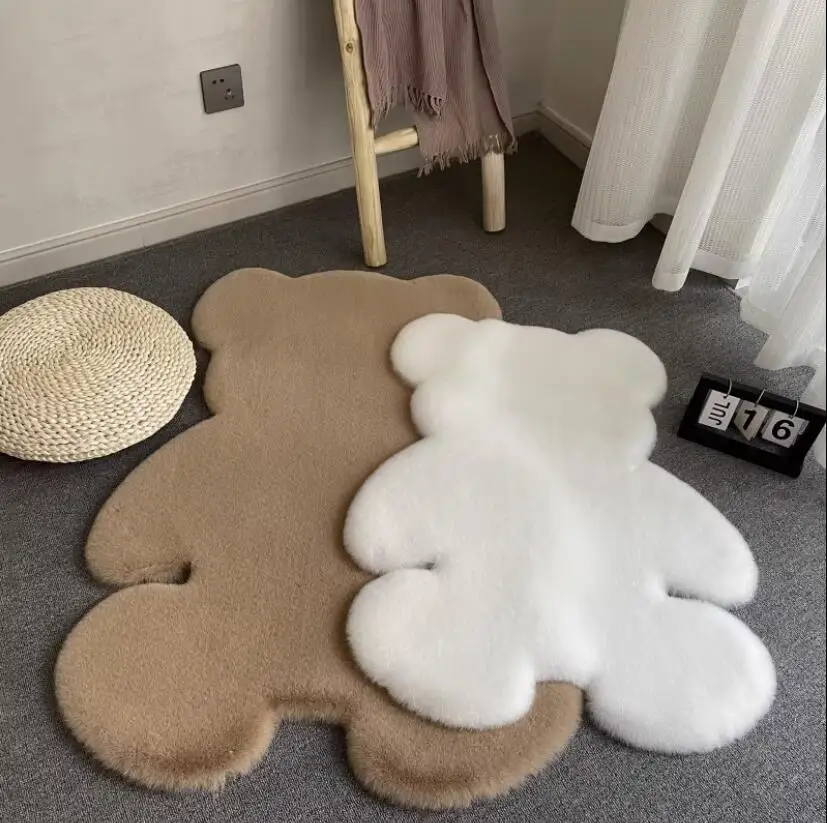 Cute Soft Plush Bear Carpet For Living Room Child Room Anti-slip Bedroom Water Absorption Carpet Rug Shaggy Home Floor Mat