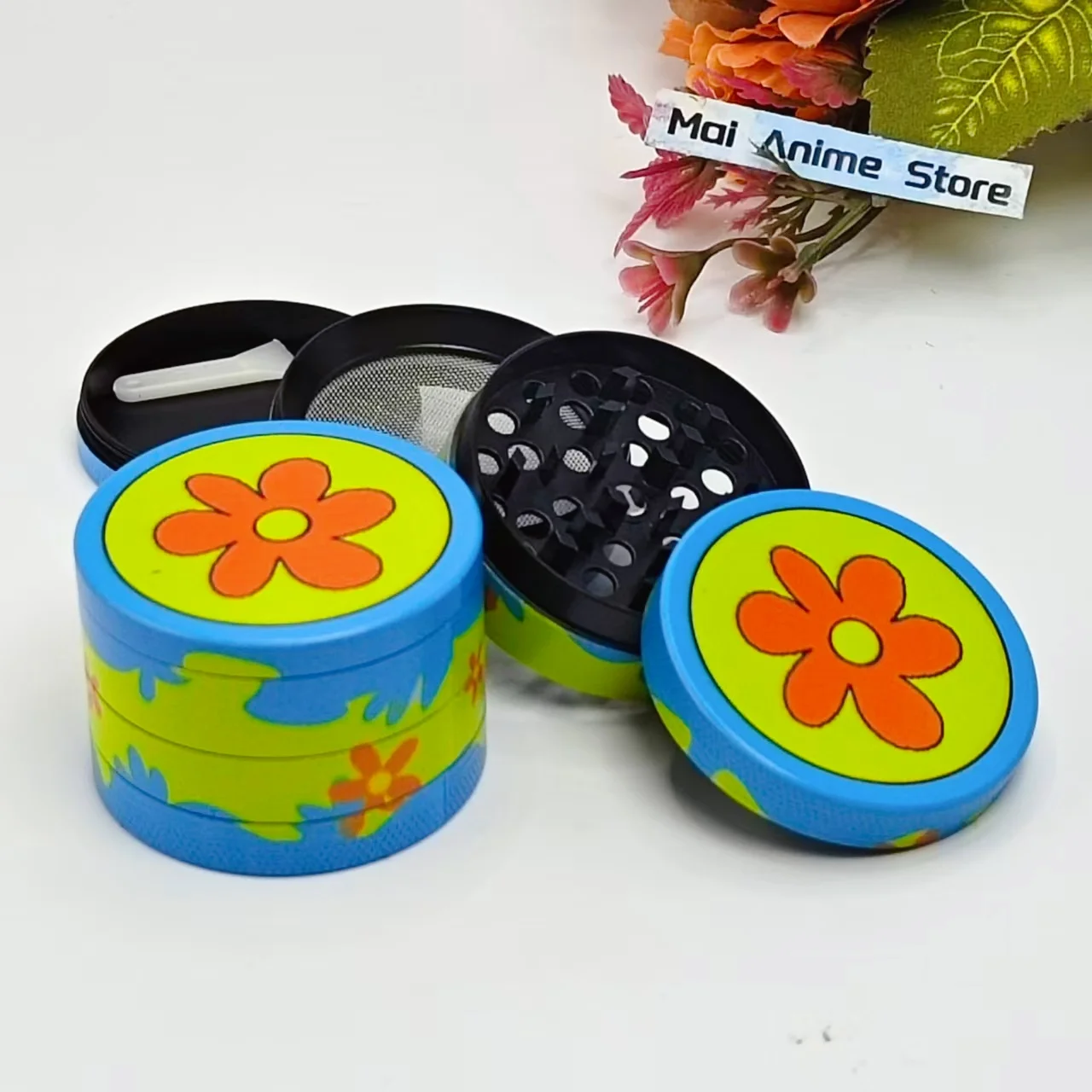 2in Flower Herb Grinder Metal 4-layer Spice Mill Manual Pepper Salt Mortar Pestle Tobacco  Grass Grinder Smoke Cigarette Tool
