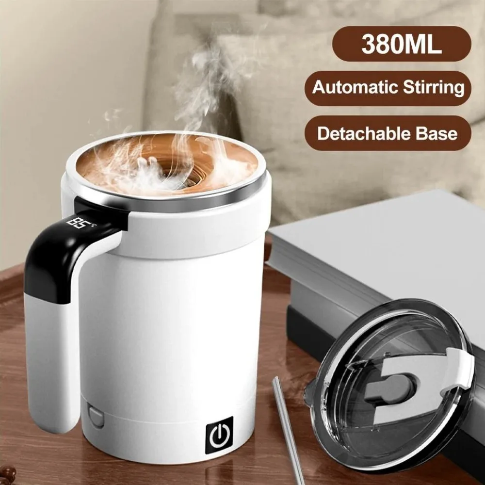 Automatic Stirring Cup Rechargeable Magnetic Mixer Electric Stirring Mugs Stainless Steel Coffee Mug Rotating Magnetic Tumbler - view 2