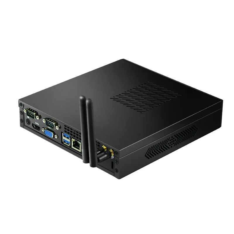كمبيوتر صناعي صغير Core I3 2350M I5 I7 Cpu 8G 12V Minipc 2 * Rs232 Com Win10 كمبيوتر مكتبي صغير