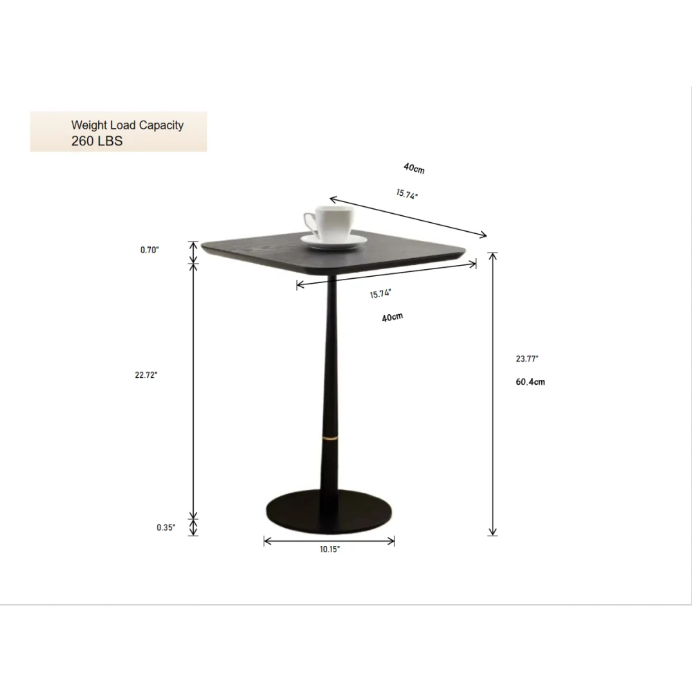 MDF with Metal Feet, Square Shape, Located in Living Space and Lounge Area, Black