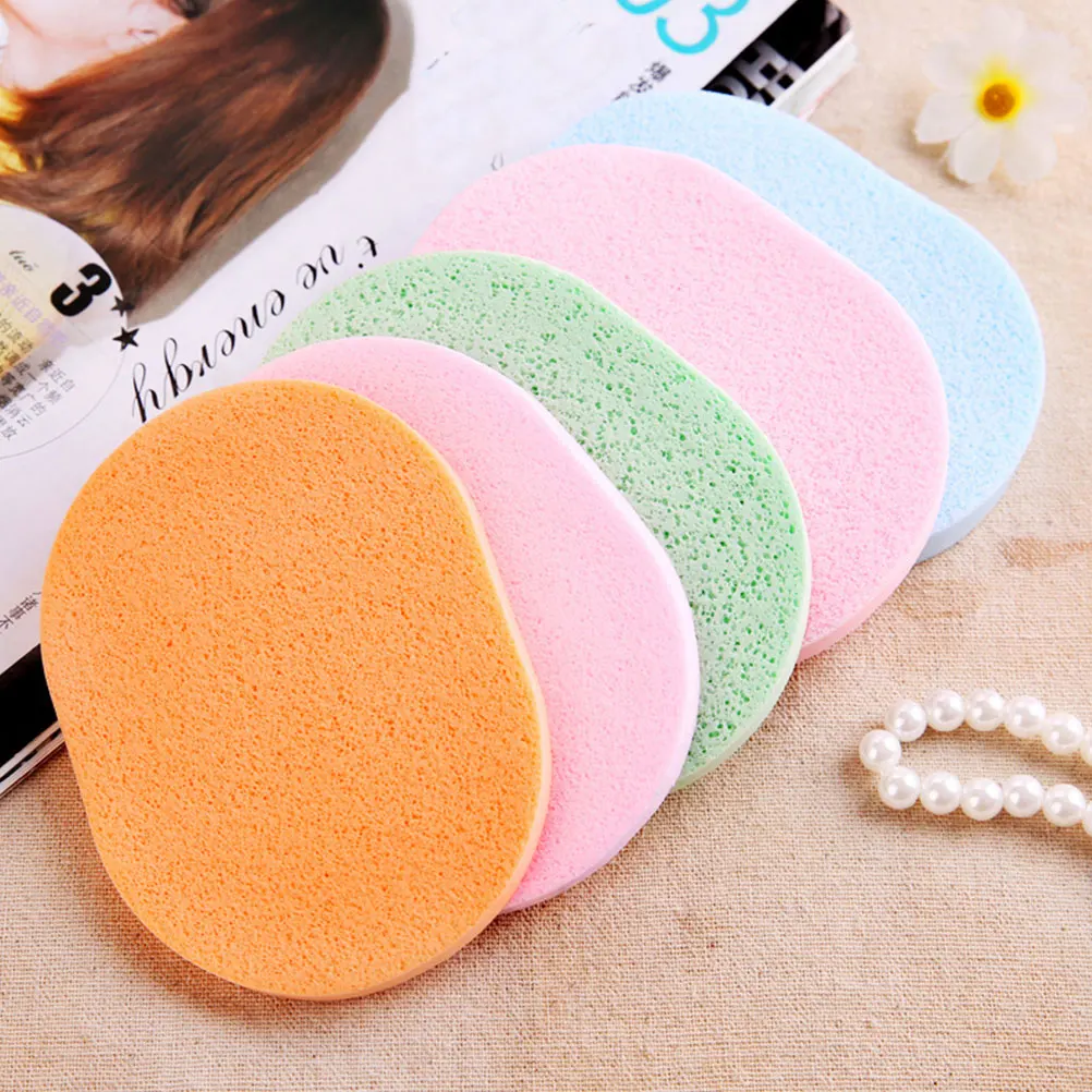 

6pcs PVA Facial Sponge for Cleansing Makeup Removal Portable Compact Travel Size Exfoliating Pad Skin Friendly Bath Supplies