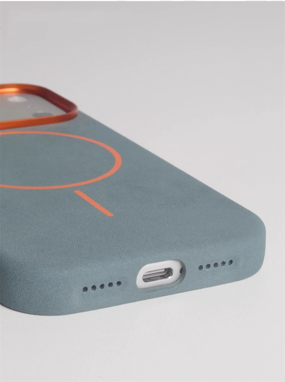 Luxuriöse Elefanten-Textur PU-Leder für Magsafe-Hülle für iPhone 18 17 Pro Max Air 16 15 13 14 Metall-Objektiv Magnetische Anti-Sturz-Hülle – Detail 8