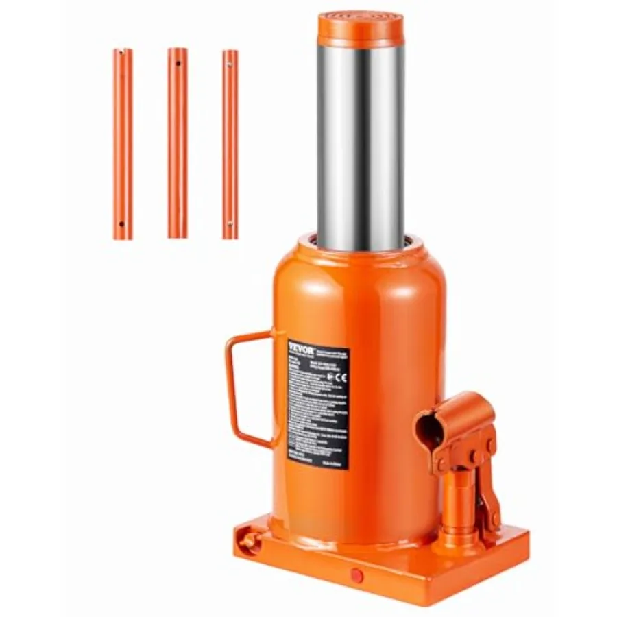 

Гидравлический бутылочный домкрат 50 тонн/110231 фунтов, сварной, с диапазоном подъема 11''-17.32'' и 3-секционной длинной ручкой для автомобилей