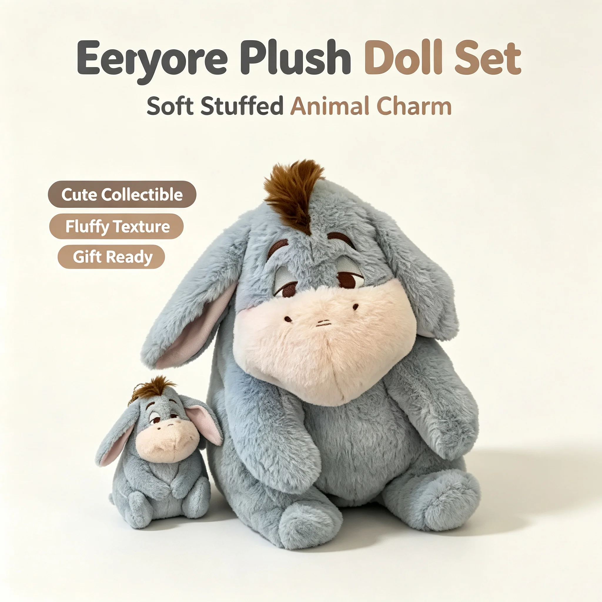30cm Plush Doll Eeyore Cute Light Blue Donkey Plush Doll Soft Fluffy Stuffed Animal Toy Sofa Pillow Home Ornament Gift