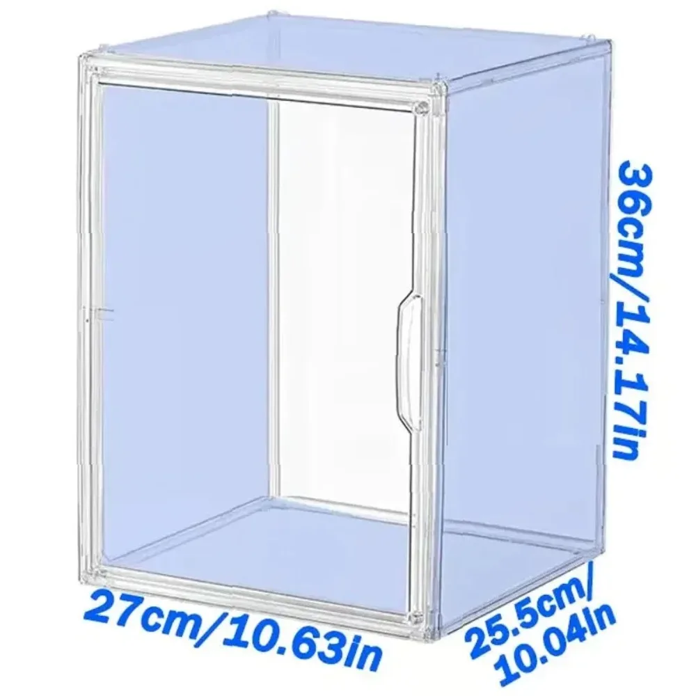 (36×27×25.5cm) Display Cabinet Transparent Blue Storage Organizer – For Figurines, Jewelry, Makeup, Bag Items,