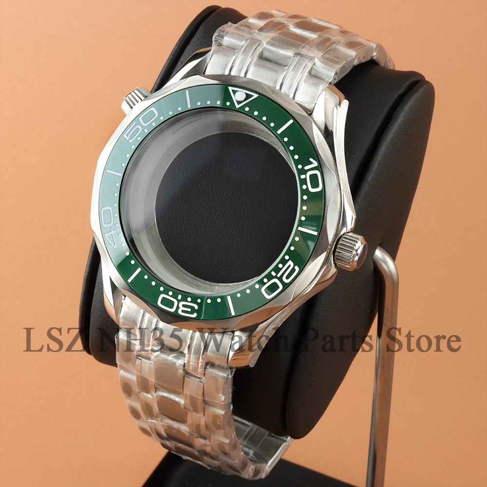 Move Uni-directional Bezel 41mm NH35 Watch Case Fit SEAMASTER 300 MOD Seiko NH35 NH36 Movement 31mm Dial Replacement Accessories