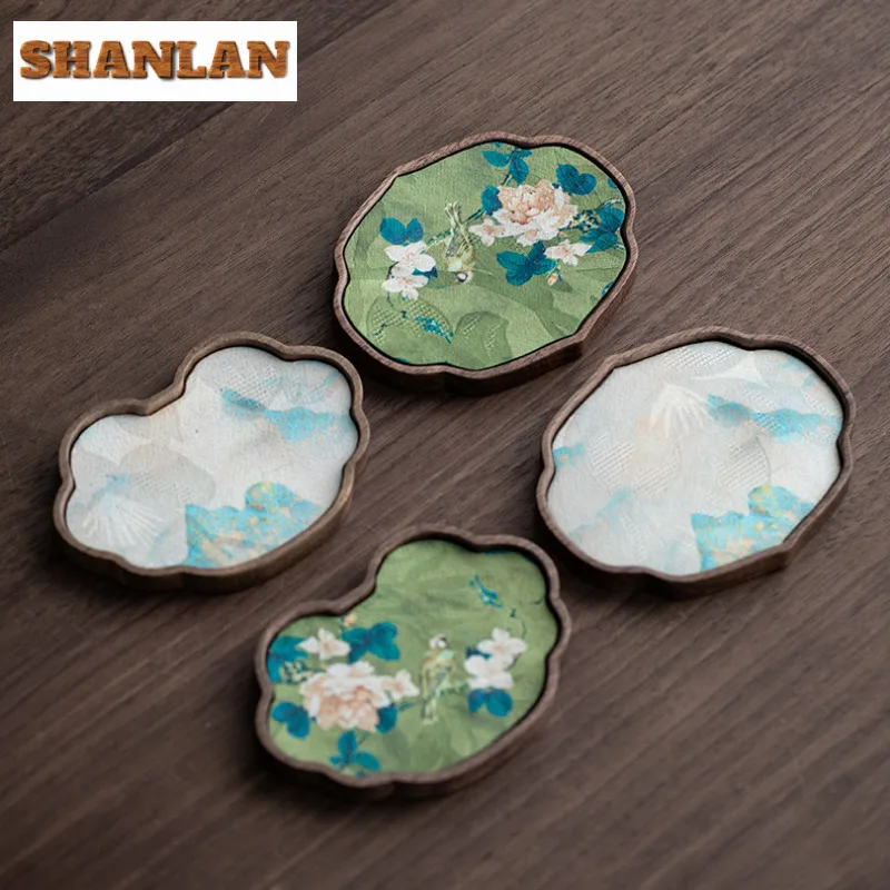 

Подставки с вуалью «Ореховое облако», традиционный коврик для чашек для кофейных чашек, бытовые теплоизоляционные салфетки, китайский чайный сервиз, принадлежности, подарок