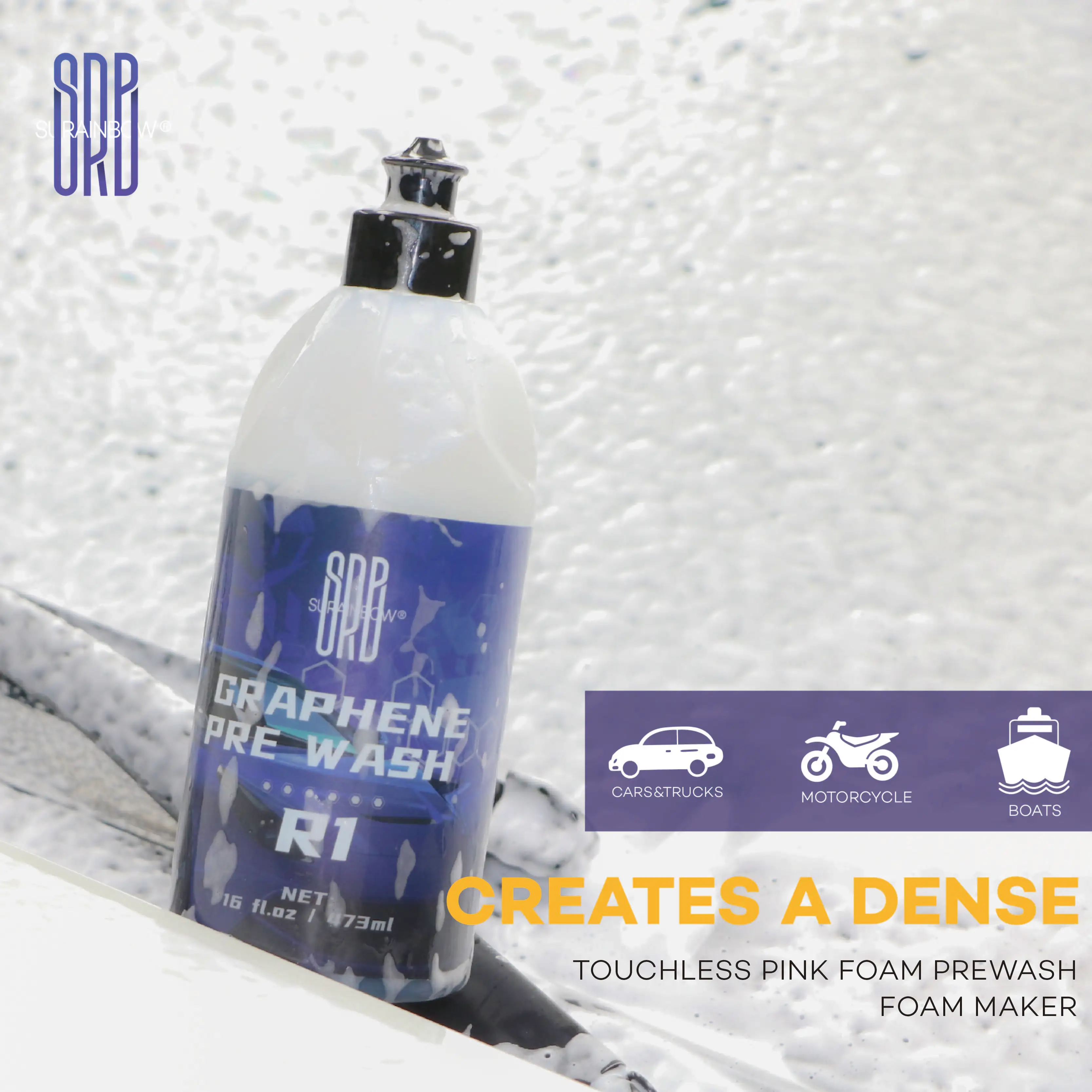 Graphene Shampoo - Ceramic Coating Infused Car Wash Soap - Powerful Cleaner & Protection In One Step - High Suds For Foam Cannon