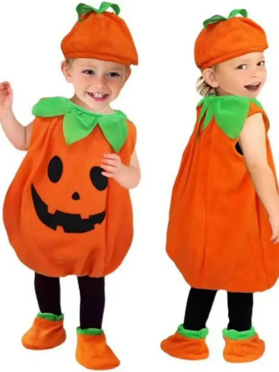 Loween Costume de citrouille pour enfants Tenue de bébé Costume de cosplay Costume de performance Polyester Tee-fibre d'acétate 00%