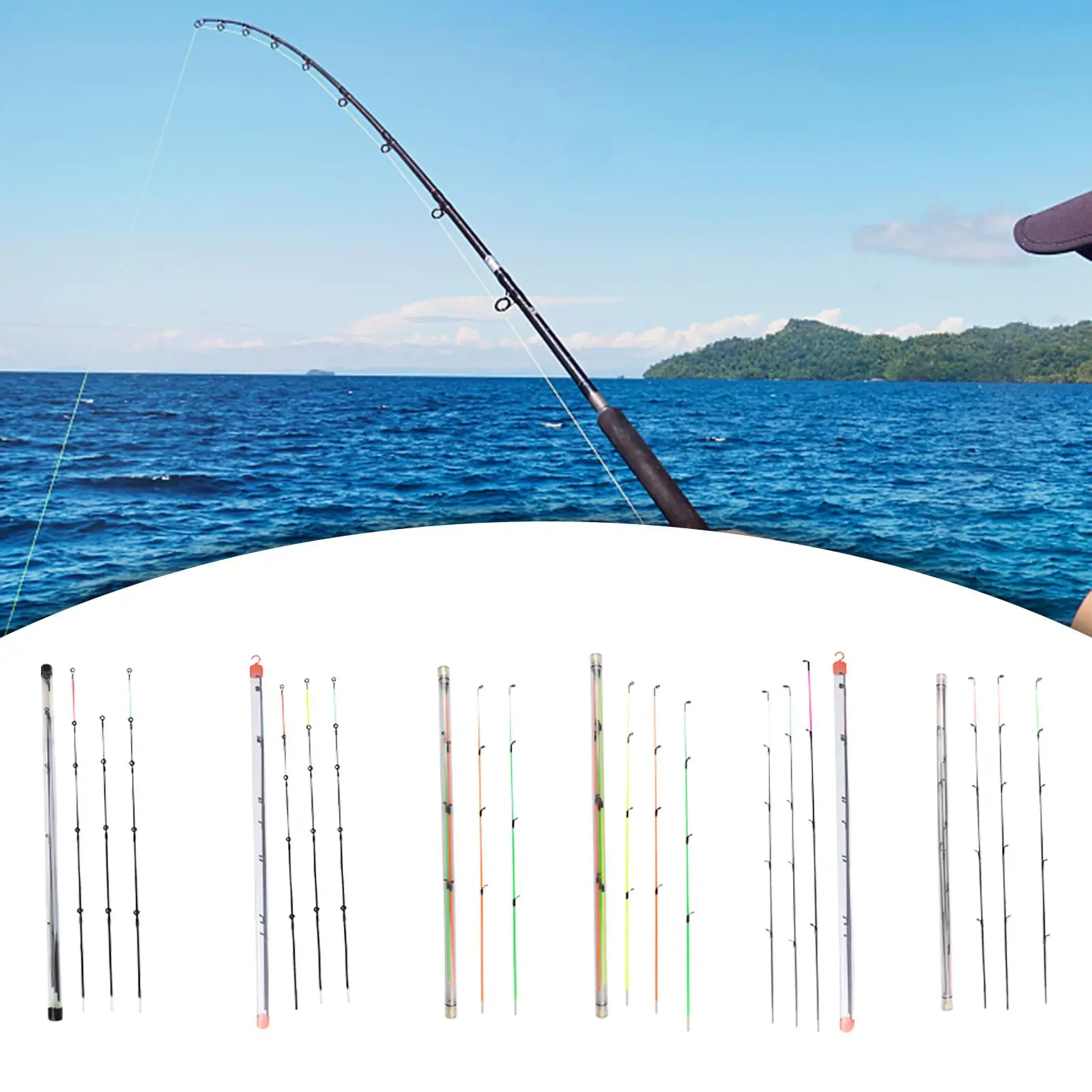 3x Canna da pesca con alimentatore Punta per canna Tutti i tipi di acqua Pesca notturna Accessori per canne da pesca Canna da jigging Canna da alimentazione in carbonio/fibra di vetro