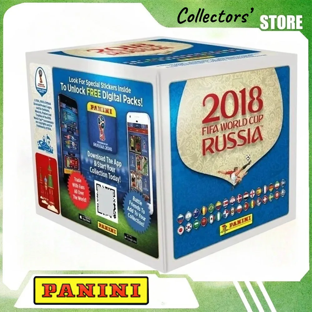 Panini 2018 Russia Football Sticker Full Box 50 Sealed Packs Rare Vintage Soccer Album Collectible Fan Gift For Football Lovers
