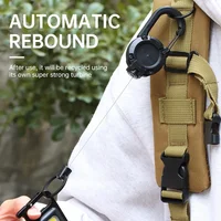 Retractable Heavy Duty Pull Reel Carabiner Key Chains Strong Steel Wire Rope Buckle Spring Key Ring Outdoor Sporty Keychain Tool 4