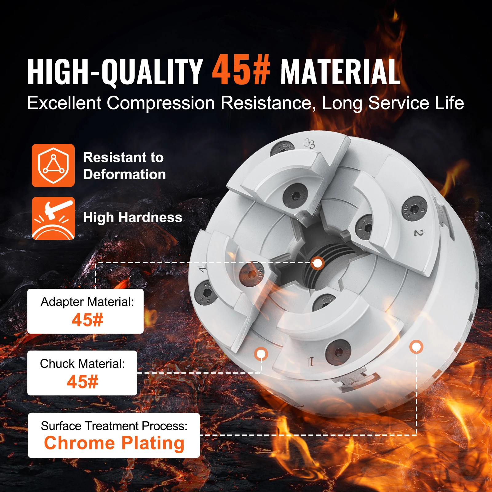 SucceBuy مخرطة معدنية تشاك 4-الفك 2.75 "أو 3.75" قطر تحول آلة الملحقات أداة ذاتية التمركز للتصنيع الدقيق