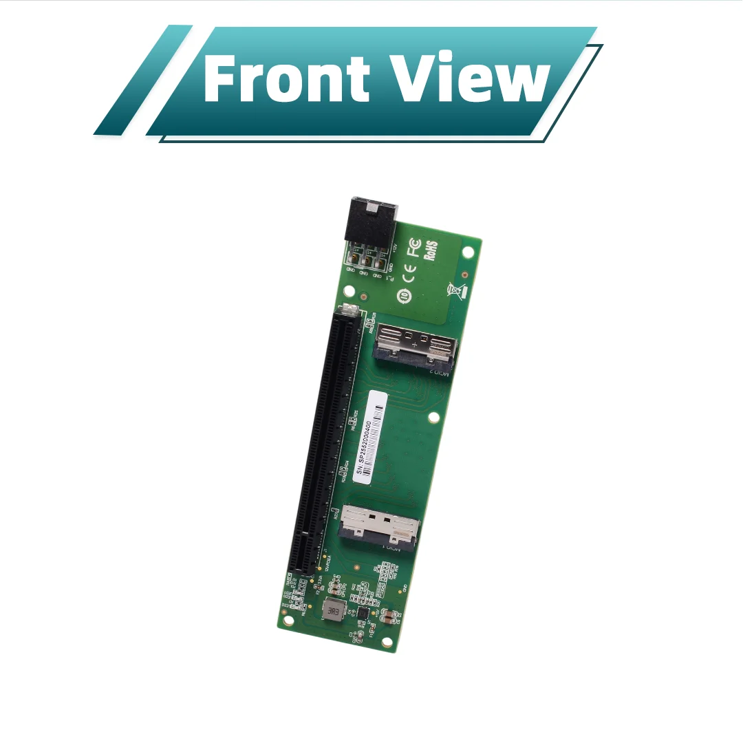 MCIO 8I High Speed Cable / 2x MCIO 8I To PCIe 5.0 X16 Slot Adapter Card Gen5 6PIN GPU Power Supply for Server Graphics Card GPU