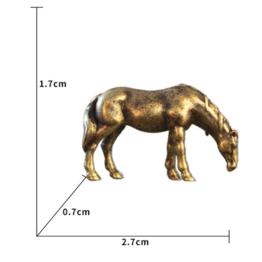 Pure Copper  Solid Horse Feng Shui Ornaments Vintage Bronze Running Horses Statue Miniatures Figurines Desk Decorations