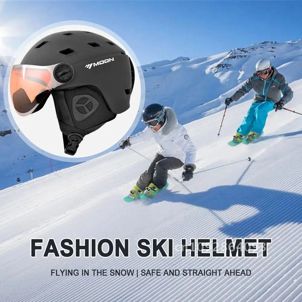 

Ski Helmet Snowboard Helmet Lightweight Integrated Snow Sports Outdoor Adjustable Protective Helmet with Ski Goggles Helmet for