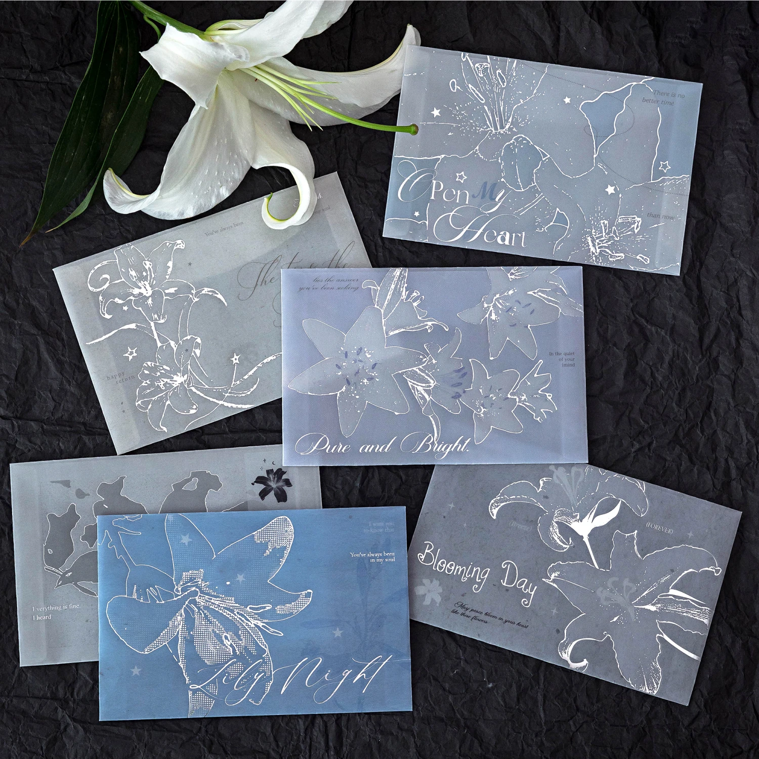 Morning Rain Flower Letter Transparent Vellum Paper Envelope High-End Exquisite Romantic Bouquet Love Letter Sealing Sticker Gift