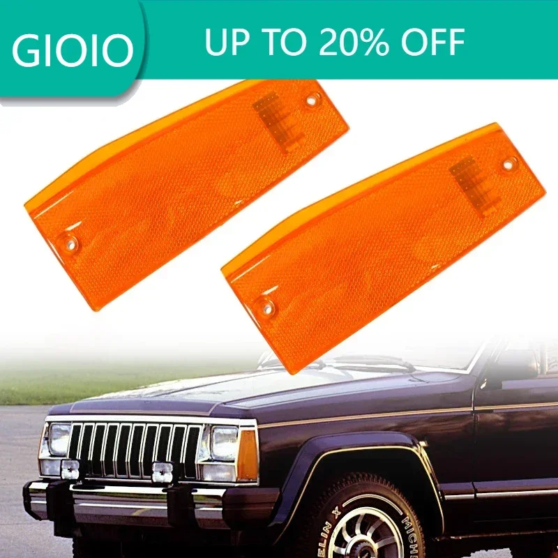 

Для Jeep Cherokee XJ Comanche (MJ) 1984-1992, 2 шт., передний угловой парковочный боковой габаритный фонарь, корпус лампы 56000111 56000110