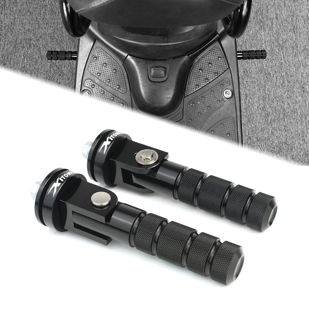 

Складные подножки CNC для мотоциклов Honda Ruckus / Zoomer NPS50 2003-2024, комплект задних подножек для пассажира, алюминиевые.