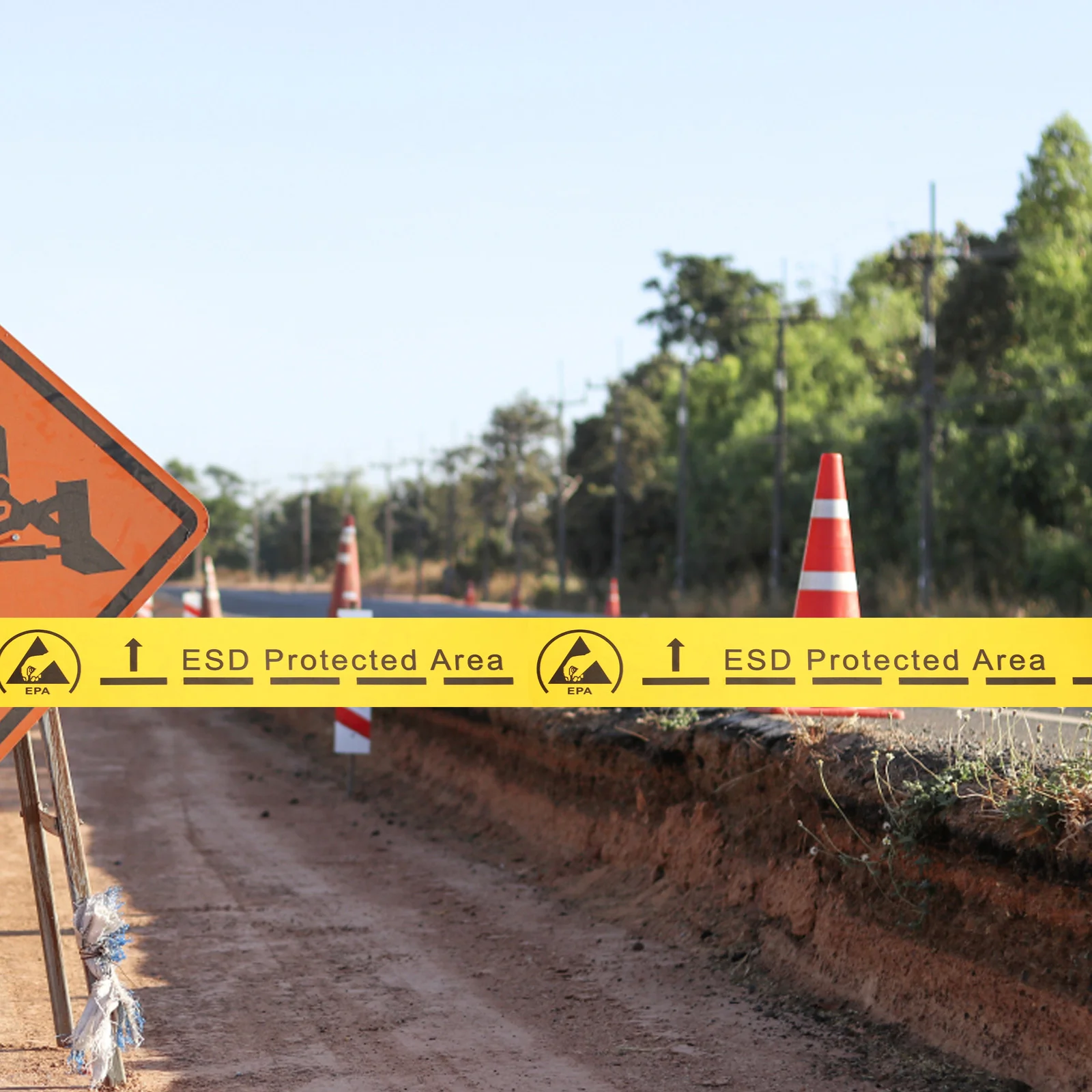 Eletrostática Decalque Adesivos para Casa, Fita Anti-estática, Fácil de Notar, Aviso Applique De Segurança