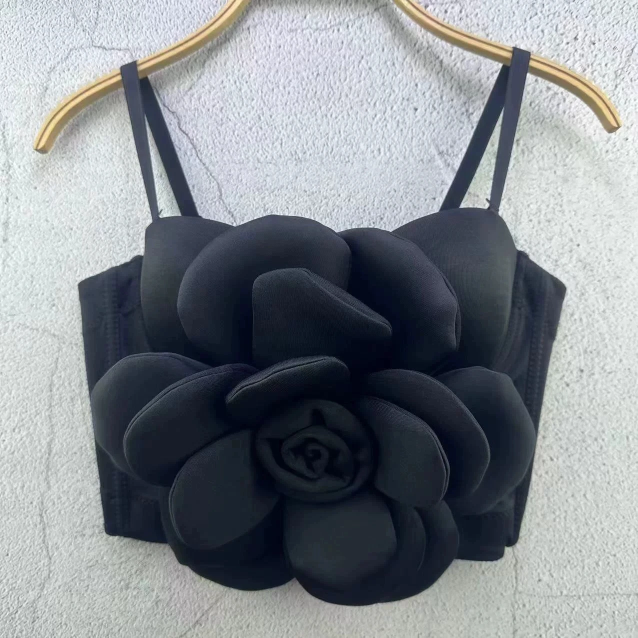 Popular europeu e americano camada de ar flor pequeno colete topos venda quente na primavera e no verão-GZNY032