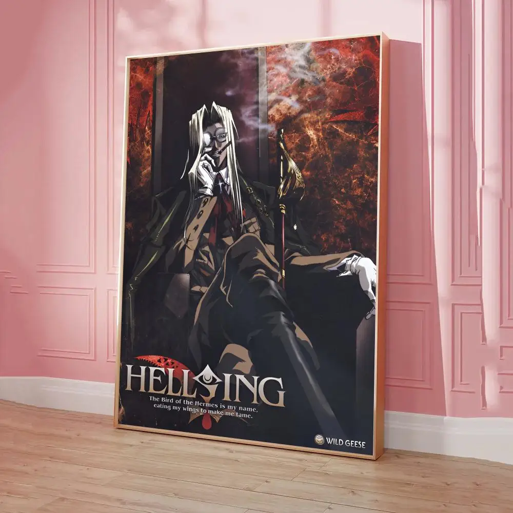 Cartoon Hellsing Poster Classic Vintage Posters HD Quality Wall Art Retro Posters for Home Room Wall Decor