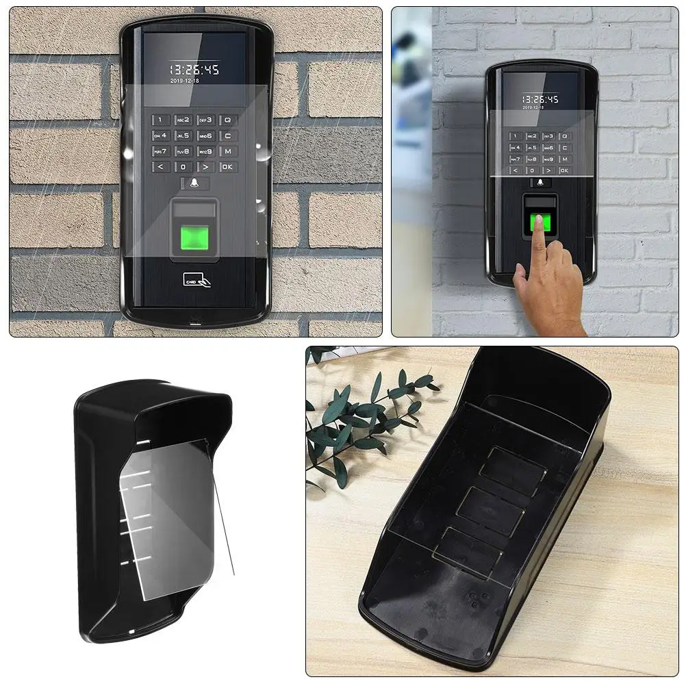 غطاء مطر لجرس الباب، واقي بلاستيكي متين، إطار مقاوم للطقس، مضاد لأشعة الشمس والثلج، غطاء جرس الباب، لوحة صديقة للكاميرا