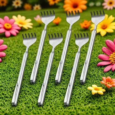 

6pcs Stainless Steel Retractable Back Scratcher Long Handle Body Scratching Tool Portable Massage Device For Itchy Back Durable
