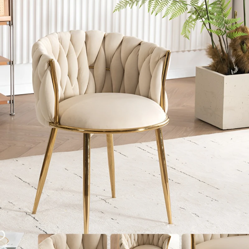 INS velvet leisure Chair Nordic dining chairs living room Armchairs Design hotel cafe waiting chair vanity stool Home furniture